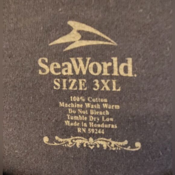 Vintage Sea World Mens T Shirt 3XL 90s Orlando Orca Wrap Around  Graphic Blue - Picture 3 of 4
